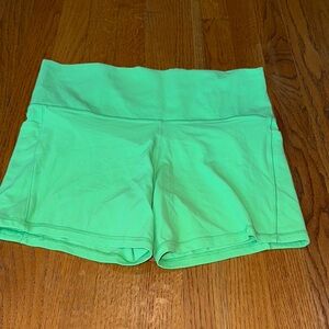 Athleta Green Athletic Shorts with Wide Waistband